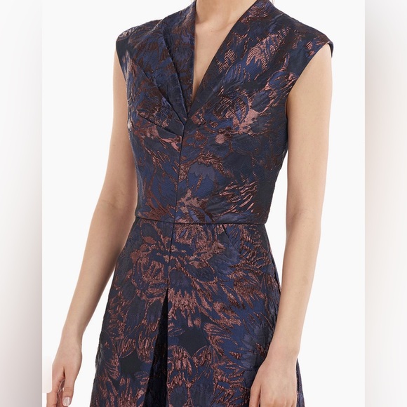 Kay Unger Navy/Bronze Wide-leg Faustine Jumpsuit - Picture 3 of 11